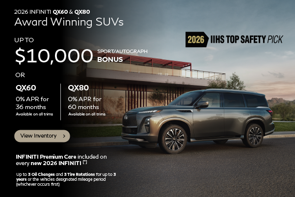 2026 QX60 and QX80 APR Sport/Autograph Bonus Offer