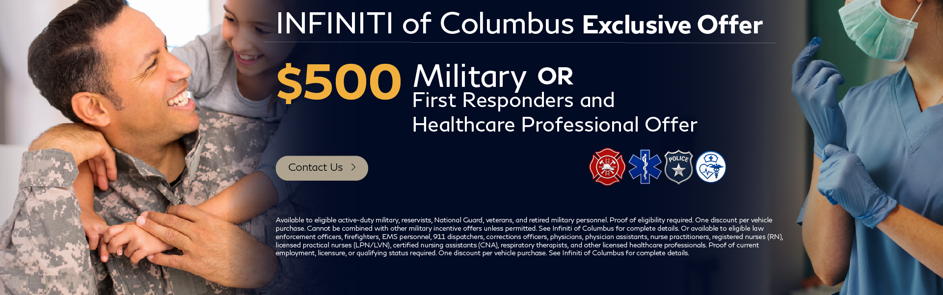 Military/First Responders/Healthcare Professionals Offer